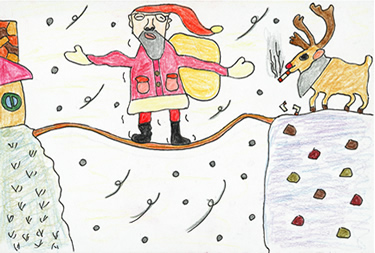 サンタ&綱渡り 花木芳治