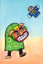 獅子舞&凧 利根敬郎