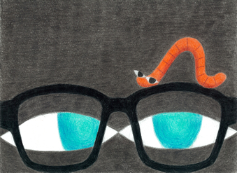 めがね&しゃくとりむし T_T