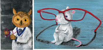 めがね&みみずく / ねずみ でろり