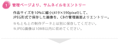 管理ページより、サムネイルをエントリー