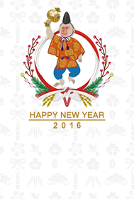 和装の猿　縁起物